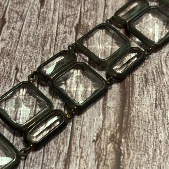 J.Crew Bronze Tone Clear Crystal Bracelet 7-3/4” - Picture 10 of 11